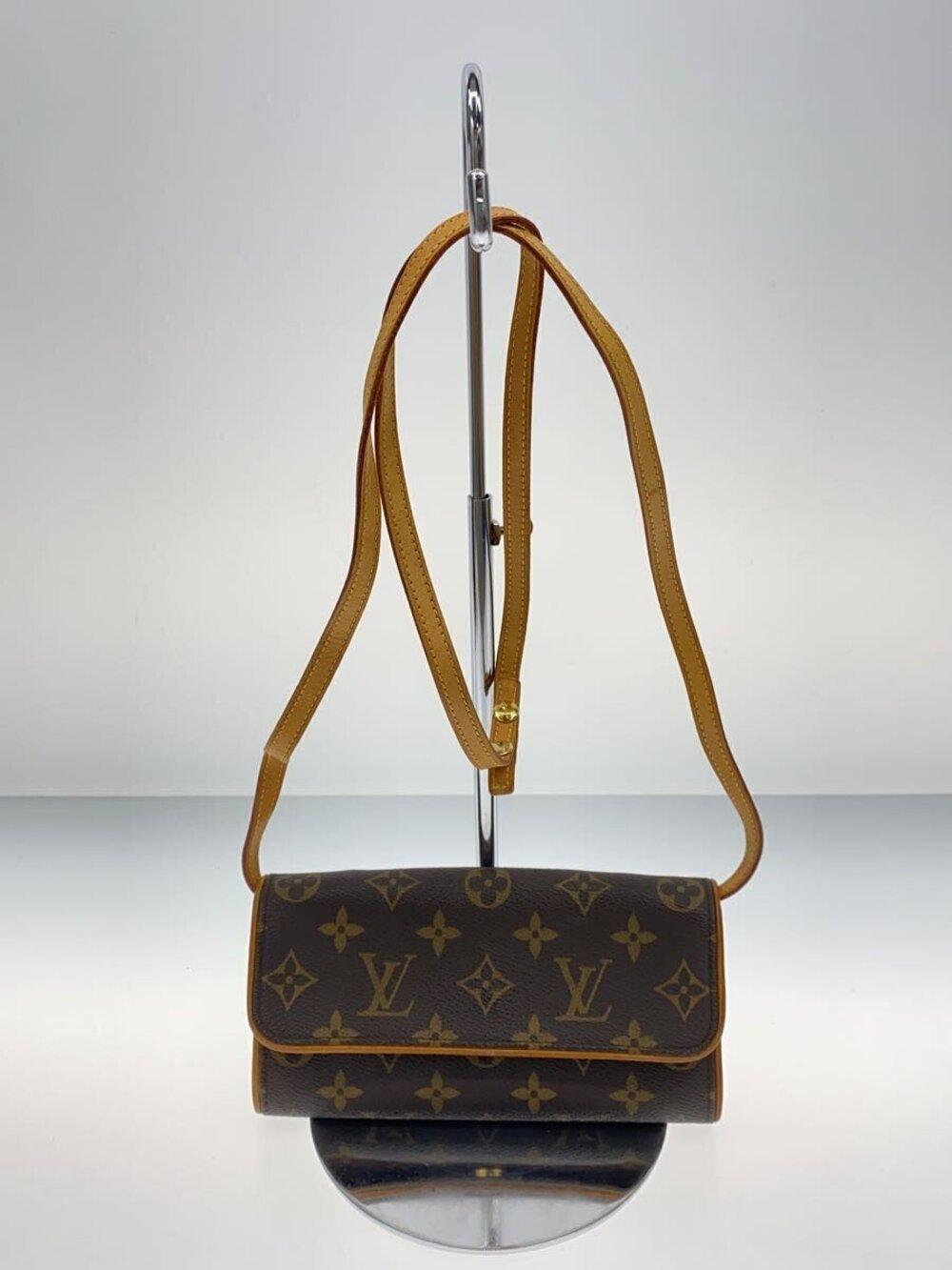 LOUIS VUITTON Pochette Twin Monogram Canvas Brown